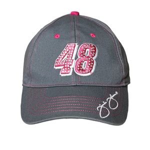 Chase Authentics Jimmy Johnson 48 Hendrick Motorsports Bling Cap Grey Pink OS